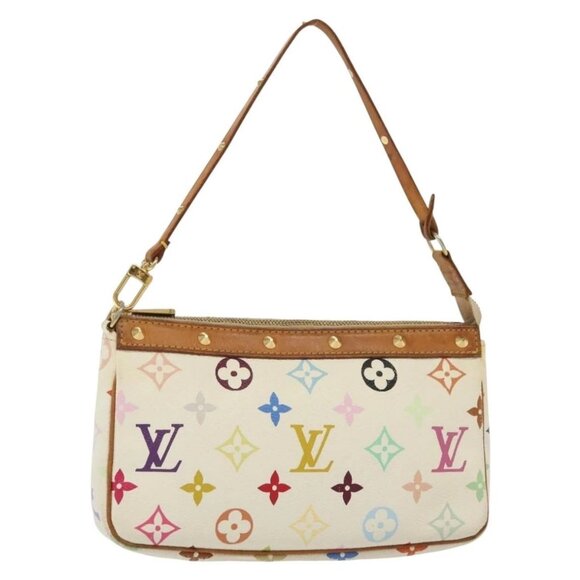 LOUIS VUITTON Monogram Multicolor Pochette Pouch White M92649 LV Auth 140354 - Picture 2 of 16